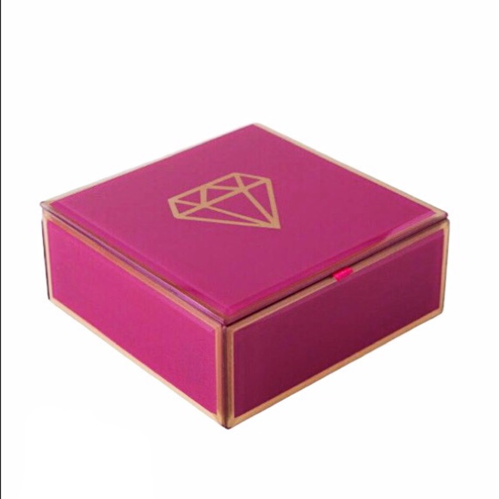 Francesca’s Gold Diamond Pink Jewelry Box